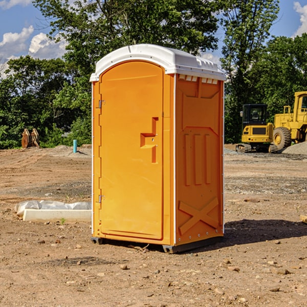 how often are the portable restrooms cleaned and serviced during a rental period in Scotland